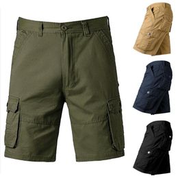 Men's Shorts Men Fashion Casual Cotton Pocket Solid Outdoors Work Trouser Cargo Short Pants Clothing Spodenki Homme