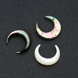 Pendant Necklaces Natural Abalone Black Shell Moon Necklace Mother Of Pearl Islam Crescent MOP With Hole DIY Earring Jewellery GiftPendant