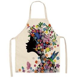 Aprons Kitchen Apron 3D Cartoon Fairy Colourful Flax Water-proof Cooking For Home