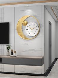 Wall Clocks Luxury Nordic Clock Modern Design Mechanism Creative Silent Simple Living Room Bedroom Reloj De Pared Home Decor