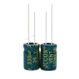 20PCS/LOT 330uF 25V High frequency low impedance Aluminum electrolytic capacitor 8*12 Electrolytic Capacitor 25v 330uf 20%