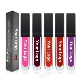 Lipstick 50Pcs Wholesale Matte Liquid Velvet Nude Waterproof Tint Custom Vendor Private Label Cosmetics Lipgloss Bulk Print Logo