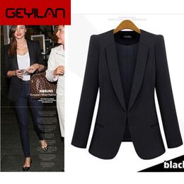 Women's Suits Spring & Autumn Women Coat Jacket Thin Small Suit Big Size Black Blue Slim Casual Blazer For Female Blazers