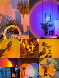 Night Lights Mini Animal USB Sunset Lamp Led Projector Night Light Table Cat Style Atmosphere Home Bedroom Background Wall Decoration Gift