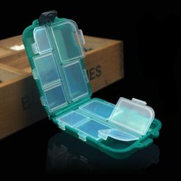Fishing Accessories 1pc 10 Compartments Mini Tackle Box Transparent Plastic Lures Hooks Storage Holder Square CaseFishing
