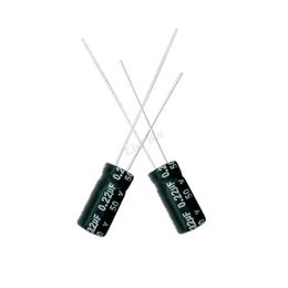 20PCS/LOT 0.22uF 50V Aluminum electrolytic capacitor 50v 0.22uf 5*11 Electrolytic