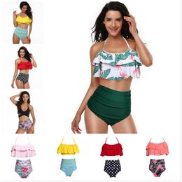 Women's Swimwear Designs Bikini Set High Waist Swimsuit Push Up Two Piece Swimming Suit Ladies Beach Wear