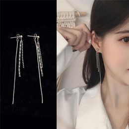 Dangle Earrings & Chandelier Punk Solid Color Long Metal Tassel Drop Korean Simple Alloy Chain Pendent For Women Girls Kid Ear Jewelry Gift