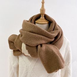 Scarves 2023 Autumn And Winter Korean The Same Solid Colour Monochromatic Knitted Scarf Trendy Boys Girls Bao