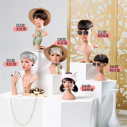 2023 Female Wig Head Art Mannequin For Scarf Glasses Beauty Unisex Photo Props Home Wedding Jewelry Stand Child Model E100