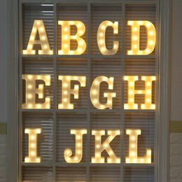 Novelty Items Letter Night Light DIY English Alphabet Luminous Lamp Decoration For Party Bedroom Wedding Birthday Christmas