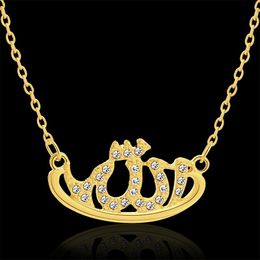 Chains Fashion Classic Girls Gold Colour Islamic Religious Pendant Necklaces For Middle Eastern Arab Muslim Jewellery Accessories
