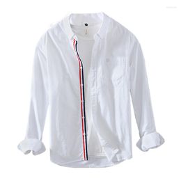 Men's Casual Shirts Men 2023 Long Sleeve Smart Tops Cotton Solid Color Turn-down Collar Male Fashion Clothing Trends