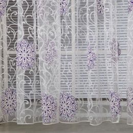 Curtain Burnout Floral Tulle Window Drapes Panel Decal Scarf Valances Fabric Blinds