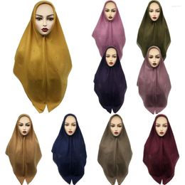 Ethnic Clothing Fashion 110 110cm Square Bubble Hijab Scarf Plain Women's Head Wraps Shawl Muslim Malaysia Kerchief Solid Colour Pashmina