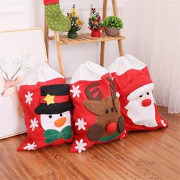 Christmas Decorations Decoration Bag Snow Man &Elk Patten Gift Bags Merry Cartoon Candy For Kids