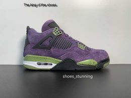 2020 Ogmens Womens Jumpman Basketball Shoes 4S IV Retro Retro Canyon Top Purple Top Shaggy Curra Couro Vibrante Purple Lime Accents Men Treinadores