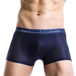 Underpants Breathable Thin Boxer Mesh Anchor Knickers Lingerie Men's Cotton Striped Underwear Ropa Interior