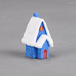 Christmas Decorations Cute Snow House Painted Wooden Decoration For Home With Santa Kids Toys Ornament Year Gift