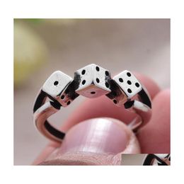 Cluster Rings 2021 Arrival 100 925 Sterling Sier Individual Dice Design Ladies Finger Ring Jewellery Promotion Gift Drop Delivery Dhmfx