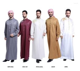 Ethnic Clothing Men Islamic Arabic Kaftan Muslim Long Sleeve Patchwork Abaya Robes Fashion Saudi Arabia Dubai Mens Jubba Thobe