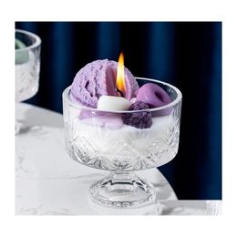 Candles 2Pcs Soybean Wax Ice Cream Fragrance Candle Indoor Decorative Wedding Romantic Candlelight Drop Delivery Home Garden Dhsgj