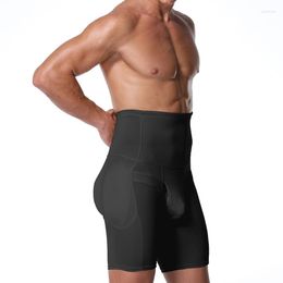 Men's Body Shapers Men Tummy Control Shorts High Waist Slimming Underwear Shaper Seamless Belly Girdle Boxer Padded BuLifter Shapewear