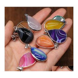 Pendant Necklaces Fine Natural Stone Agates Pendants Water Drop Reiki Heal Crystal For Jewelry Making Diy Necklace Earrings Delivery Otaqx