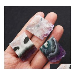 Pendant Necklaces Natural Stone Fashion Irregar Single Hole Amethyst Classic Accessories Reiki Women Making Earrings Necklace Drop D Otf36