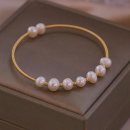 Charm Bracelets Korea Natural Freshwater Pearl Adjustable Bangles For Women Fashion Wedding Bead Jewellery Accessories GiftsCharm