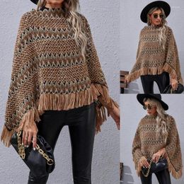 Women's Sweaters 2023 Autumn And Winter Woman's Irregular Tassel Shawl Sweater Coat