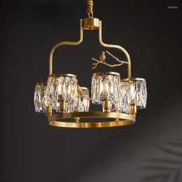 Pendant Lamps All Copper Classic Luxury Crystal Chandelier Bird Lamp Living Room El Restaurant