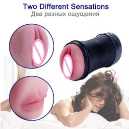 Beauty Items Realistic Oral sexy Vagina Double-ended Aircraft Cup Male Masturbator Deep Throat Clip Sucking Adult Erotic Toys