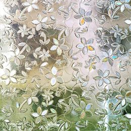 Window Stickers Flowers Glue-free Transparent Crystal Plate Coffee Table Mat Glass Ice Sunscreen Heat Insulation Curtain Film