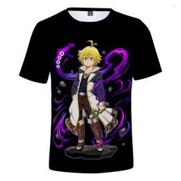 Men's T Shirts Anime Nanatsu No Taizai Shirt T-shirt Men Women Summer Short Sleeve Harajuku Cartoon The Seven Deadly Sins 3D