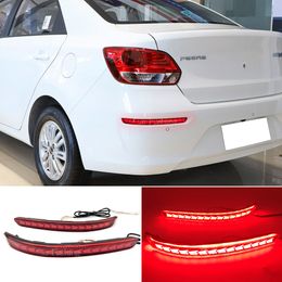 1 Pair For KIA PEGAS 2017 2018 2019 LED Rear Bumper Light Rear Fog Lamp turn signal Brake Light Reflector