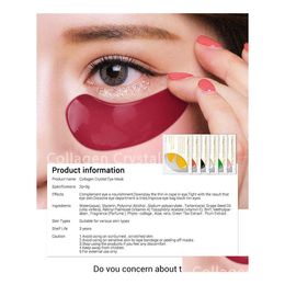 Makeup Remover Drop Lanbena 24K Gold Eye Mask Collagen Eyees Anti Dark Circle Puffiness Bag Moisturizing Skin Care Delivery Health Be Dhsfo