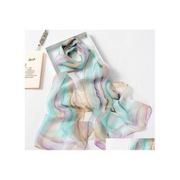 Scarves Summer Women Slik Scarf Sunsn Colorf Florals Shawl Wraps Thin Beach Drop Delivery Fashion Accessories Hats Gloves Dh0B8