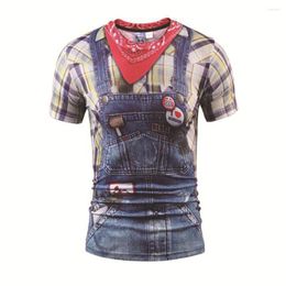 Men's T Shirts 2023 3D Printed Overalls Kids Boy Girl Unisex Shirt Summer Casual Men Women Children Cosplay Costume T-Shirt Tops Tees
