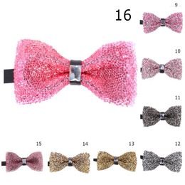 Bow Ties Shining Tie Crystal Bling Butterfly Knot Blazer Diamond Men Wedding Party Bridegroom Bowtie Suits 18colors