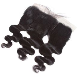 Lace Frontal Body wave 13x4 Frontal Natural Color Transparent Lace Frontal 100% Human Hair 10-20inches brazilian hair