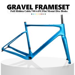 Bike Frames Carbon Gravel Frame 700C BB386 Disc Bicycle Frameset Metallic Paint Color