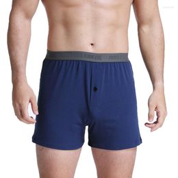 Underpants Brand Pure Colour Longer Large Size Men's Underwear Cotton Loose Shorts For Male Boxer