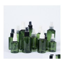 Packing Bottles 50Ml/100Ml/150Ml/200Ml Dark Green Slanted Shoder Pet Bottle Cosmetic Subbottling Spray Portable Fine Mist Drop Deliv Otsf5