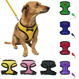 Dog Collars Cat Adjustable Harness Vest Walking Lead Leash For Chihuahua Puppy Collar Polyester Soft Mesh Chest Strap Dogs Cats Pet