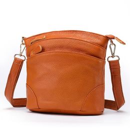 Evening Bags Natural Cowskin Women Shoulder Lovely 3 Layers Brand Design Small Genuine Leather Crossbody Messenger Bag