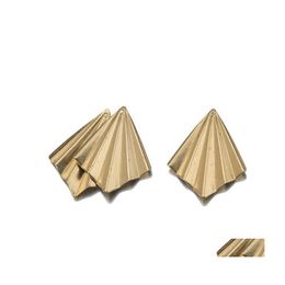 Charms 10Pcs/Lot Brass Pleated Geometric Leaf Folded Pendants For Diy Handmade Boho Drop Earrings Necklace Jewelry Makingcharms Deli Otbbi