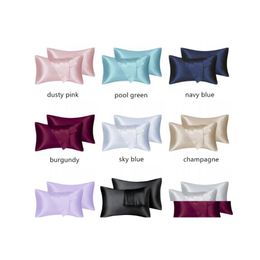 Pillow Case 100 Pure Silk Pillowcase Real Natural Mberry Standard Queen King Mticolor Drop Delivery Home Garden Textiles Bedding Supp Dhfuk