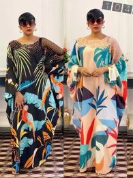 Casual Dresses African Print For Women Dashiki Batwing Sleeve Long Maxi Party Dress Summer Fashion Diamonds Loose Beach Sundress