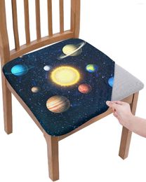 Chair Covers Universe Starry Sky Solar System Planet Elastic Seat Cover For Slipcovers Dining Room Protector Stretch